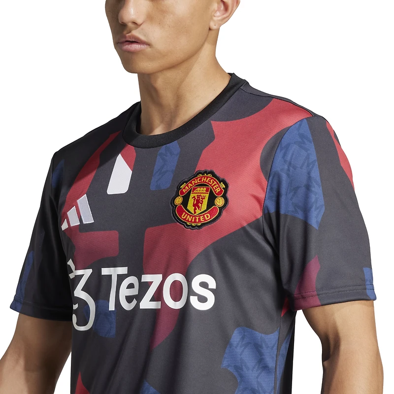 Men's adidas Black Manchester United 2024/25 Pre-Match Top