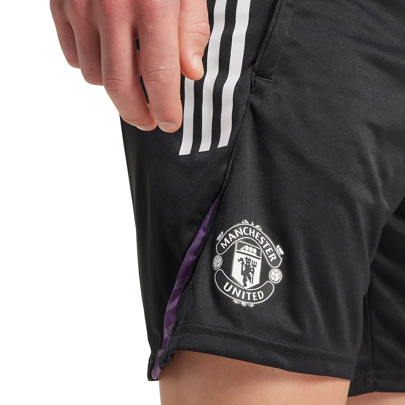 Short d'entraînement adidas noir Manchester United 2025/26 AEROREADY® pour homme