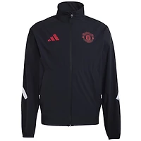 Veste zippée adidas Manchester United noire pour homme, collection Club Anthem 2025/26