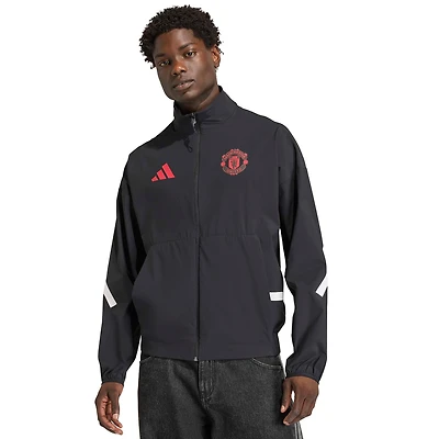 Men's adidas Black Manchester United 2025/26 Club Anthem Full-Zip Jacket