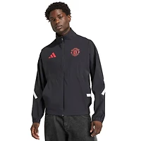 Veste zippée adidas Manchester United noire pour homme, collection Club Anthem 2025/26