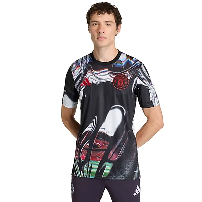 Maillot d'entraînement d'avant-match adidas noir Manchester United 2025/26 pour homme
