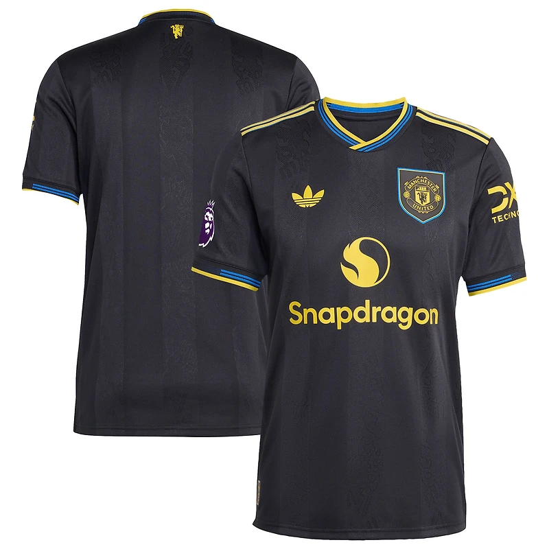 Maillot adidas noir Manchester United 2025/26 Third Authentic pour homme