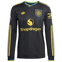 Men's adidas  Black Manchester United 2025/26 Third Authentic Long Sleeve Jersey