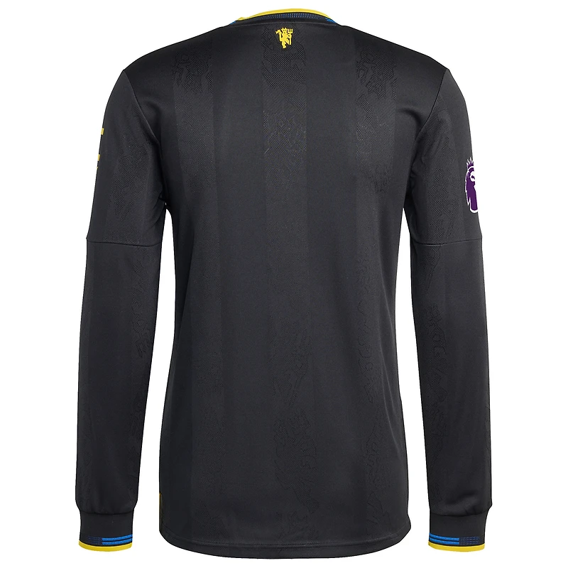 Men's adidas  Black Manchester United 2025/26 Third Authentic Long Sleeve Jersey