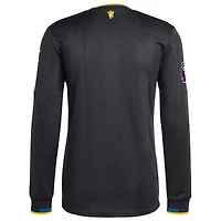Men's adidas  Black Manchester United 2025/26 Third Authentic Long Sleeve Jersey