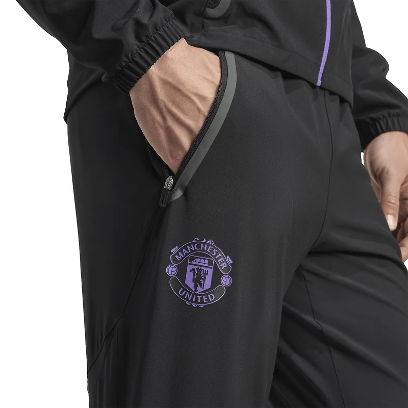 Pantalon de voyage adidas Tiro Vis Tech AEROREADY Manchester United 2025/26 noir pour homme