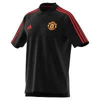 Polo adidas noir Manchester United DNA pour hommes