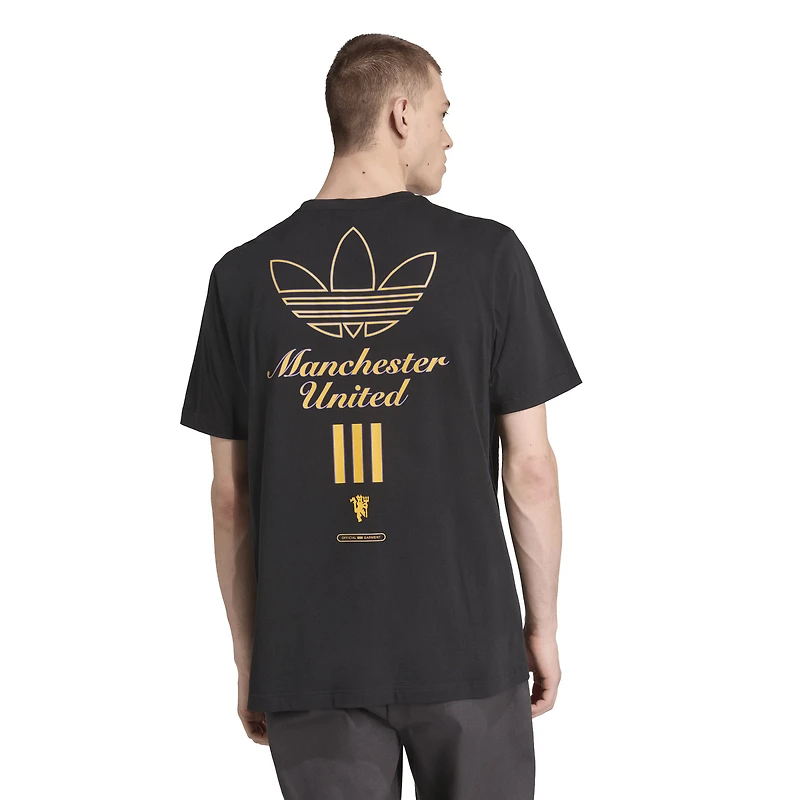 T-shirt graphique noir adidas Manchester United Terrace Icons Collection pour homme