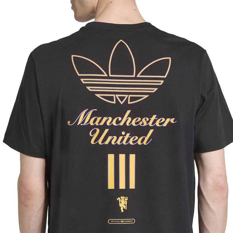 T-shirt graphique noir adidas Manchester United Terrace Icons Collection pour homme