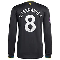 Men's adidas Bruno Fernandes Black Manchester United 2025/26 Third Authentic Long Sleeve Player Jersey