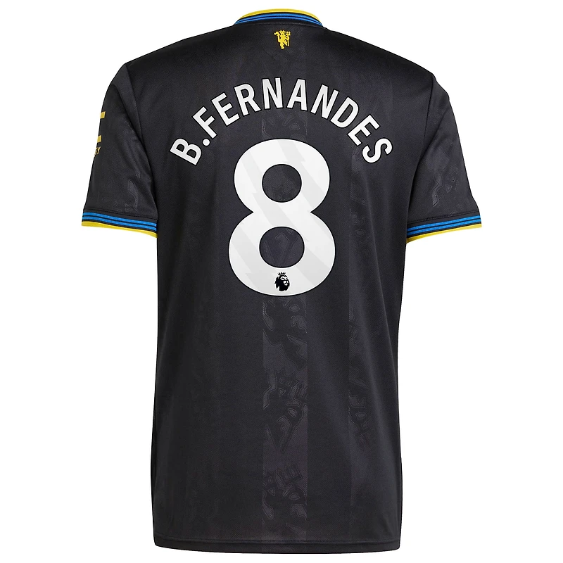 Men's adidas Bruno Fernandes Black Manchester United 2025/26 Third Replica Player Jersey