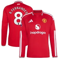 Men's adidas Bruno Fernandes Red Manchester United 2026/27 Home Authentic Long Sleeve Jersey