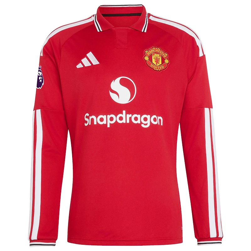 Men's adidas Bruno Fernandes Red Manchester United 2026/27 Home Authentic Long Sleeve Jersey