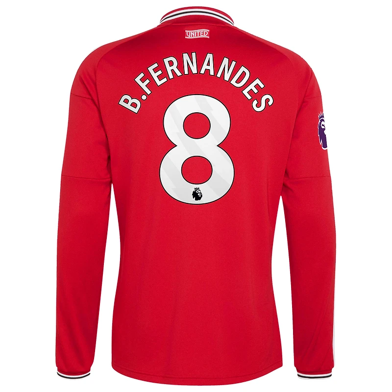 Men's adidas Bruno Fernandes Red Manchester United 2026/27 Home Authentic Long Sleeve Jersey
