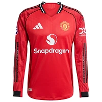 Men's adidas Bruno Fernandes Red Manchester United Home 2025/26 Authentic Player Long Sleeve Jersey