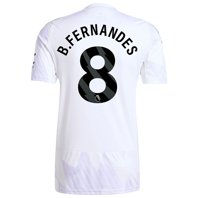 Men's adidas Bruno Fernandes White Manchester United 2025/26 Away Replica Player Jersey
