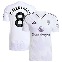 Men's adidas Bruno Fernandes White Manchester United 2025/26 Away Replica Player Jersey