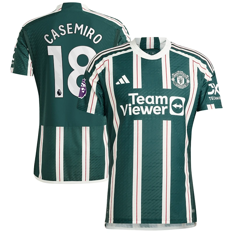 Maillot de joueur authentique extérieur adidas Casemiro Manchester United 2023/24 pour homme, vert