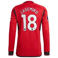 Men's adidas Casemiro Red Manchester United 2023/24 Home Authentic Long Sleeve Player Jersey