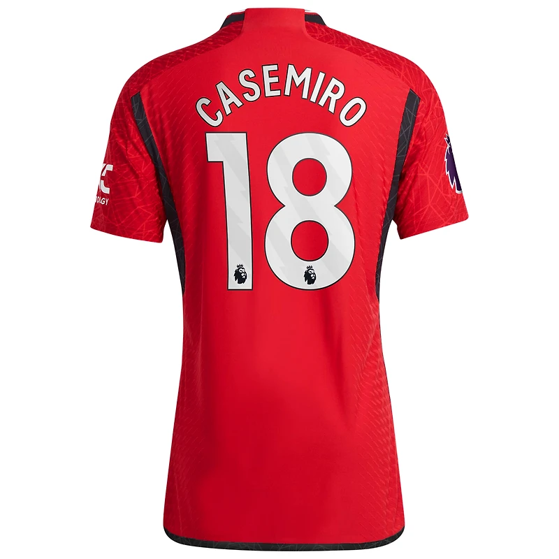 Maillot de joueur authentique adidas Casemiro rouge Manchester United 2023/24 domicile pour homme
