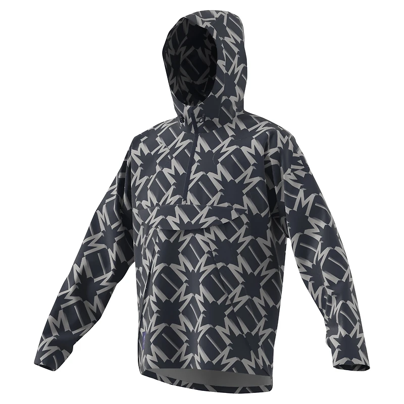 Men's adidas Charcoal Manchester United 2024/25 Half-Zip Hoodie Windbreaker Jacket