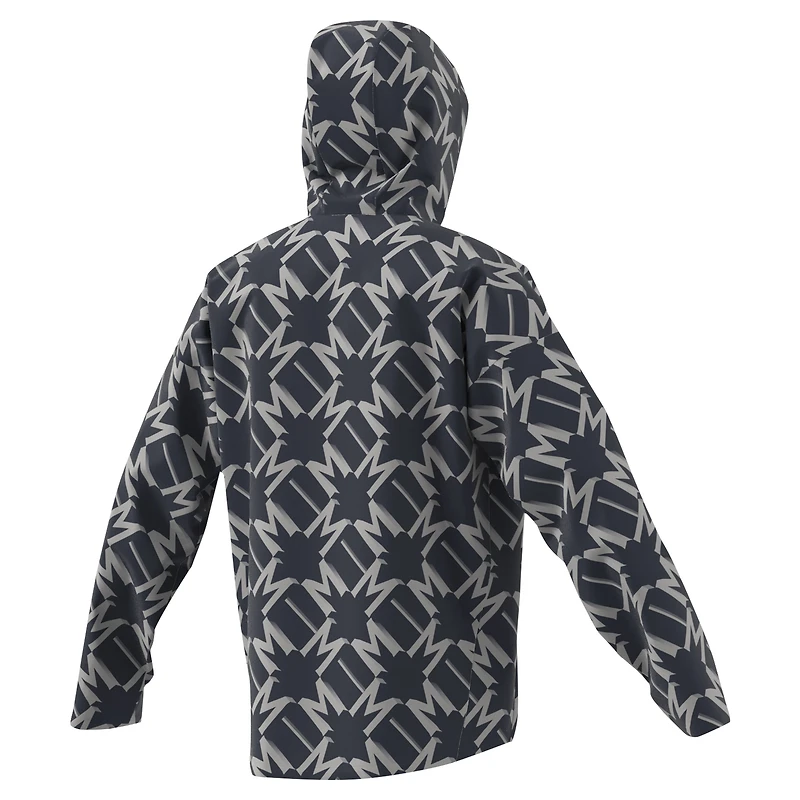 Men's adidas Charcoal Manchester United 2024/25 Half-Zip Hoodie Windbreaker Jacket