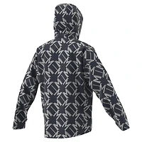 Men's adidas Charcoal Manchester United 2024/25 Half-Zip Hoodie Windbreaker Jacket