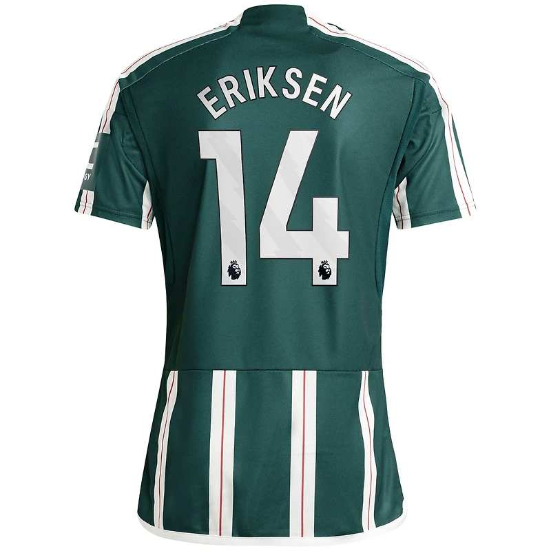 Maillot adidas Christian Eriksen pour homme, réplique de joueur Manchester United extérieur 2023/24, vert