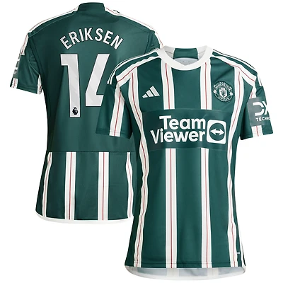 Maillot adidas Christian Eriksen pour homme, réplique de joueur Manchester United extérieur 2023/24, vert