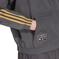 Men's adidas  Gray Manchester United Terrace Icons Half-Zip Jacket