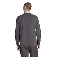 Men's adidas  Gray Manchester United Terrace Icons Long Sleeve Polo