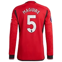 Maillot Manchester United 2023/24 domicile authentique à manches longues pour homme adidas Harry Maguire rouge
