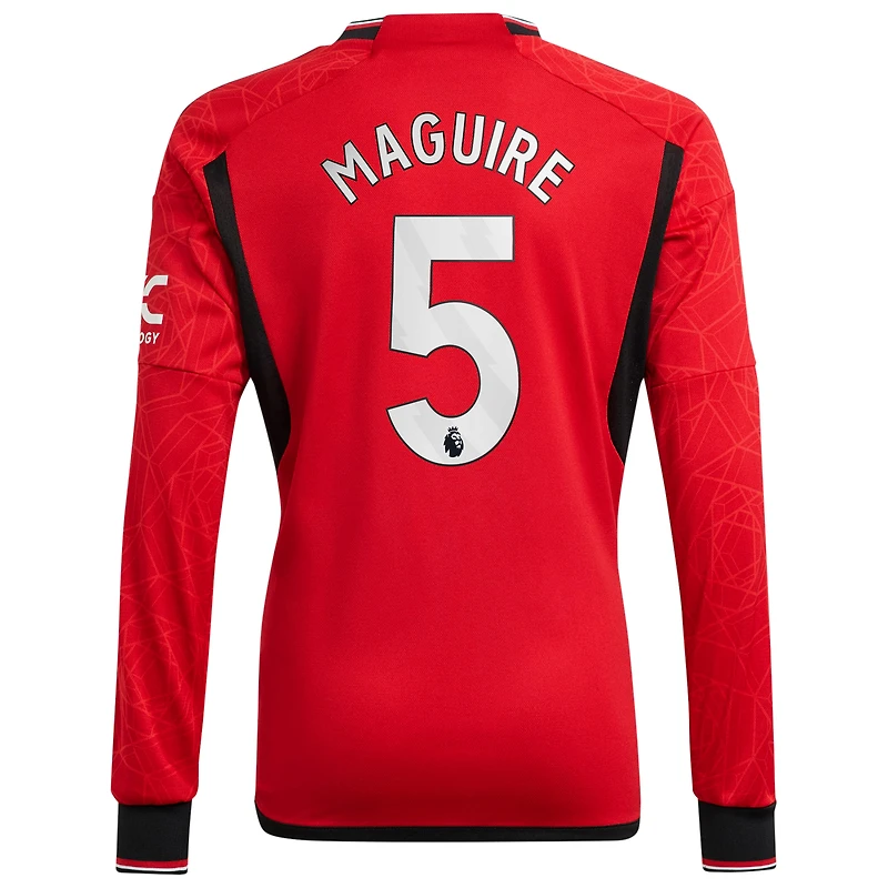 Men's adidas Harry Maguire Red Manchester United 2023/24 Home Replica Long Sleeve Player Jersey