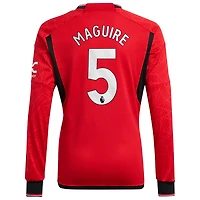 Men's adidas Harry Maguire Red Manchester United 2023/24 Home Replica Long Sleeve Player Jersey