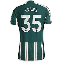 Maillot adidas Jonny Evans pour homme, vert, joueur authentique de Manchester United 2023/24 extérieur