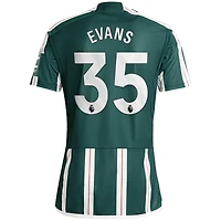 Maillot adidas Jonny Evans pour homme, réplique de joueur Manchester United extérieur 2023/24, vert