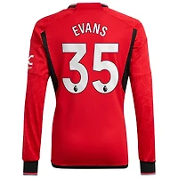 Maillot de joueur adidas Jonny Evans rouge Manchester United 2023/24 domicile réplique à manches longues pour homme