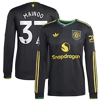 Maillot de joueur à manches longues adidas Kobbie Mainoo noir Manchester United 2025/26 pour homme