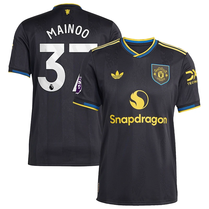 Maillot de joueur authentique Manchester United 2025/26 noir adidas Kobbie Mainoo pour homme