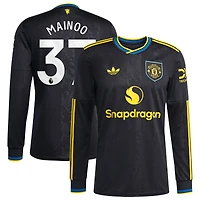 Maillot de joueur à manches longues adidas Kobbie Mainoo noir Manchester United 2025/26 pour homme