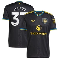 Maillot réplique noir adidas Kobbie Mainoo pour homme, troisième joueur de Manchester United 2025/26