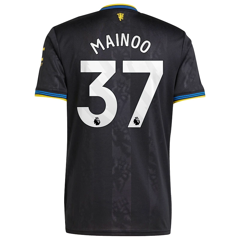 Men's adidas Kobbie Mainoo Black Manchester United 2025/26 Third Replica Player Jersey