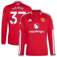 Men's adidas Kobbie Mainoo Red Manchester United 2026/27 Home Authentic Long Sleeve Jersey