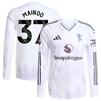 Maillot de joueur à manches longues authentique adidas Kobbie Mainoo pour homme, blanc, Manchester United 2025/26
