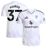 Men's adidas Kobbie Mainoo White Manchester United 2025/26 Away Authentic Player Jersey