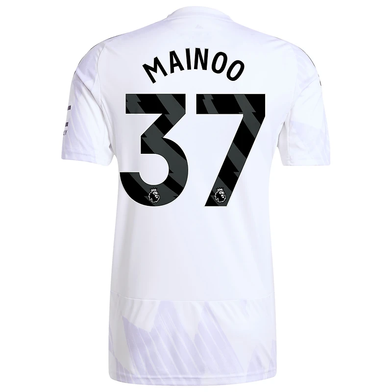 Men's adidas Kobbie Mainoo White Manchester United 2025/26 Away Replica Player Jersey
