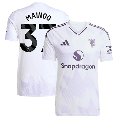 Men's adidas Kobbie Mainoo White Manchester United 2025/26 Away Replica Player Jersey