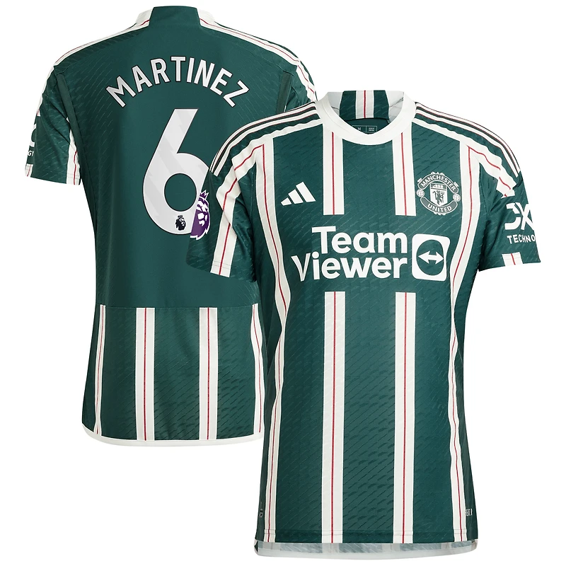 Maillot adidas Lisandro Martínez de joueur authentique extérieur Manchester United 2023/24 pour homme, vert