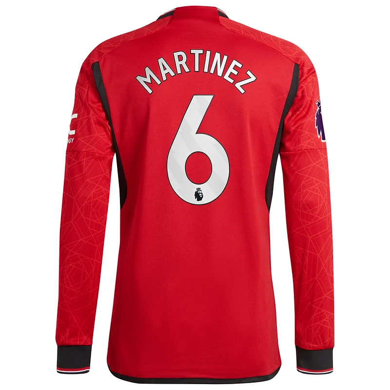 Maillot Manchester United 2023/24 Domicile Authentique Manches Longues Homme adidas Lisandro Martínez Rouge